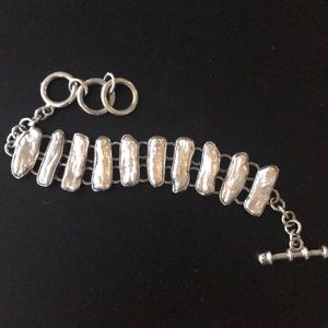 Charles Albert sterling silver pearl bracelet